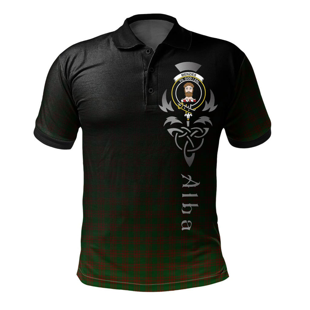 Clan Menzies Tartan Polo Shirt - Alba Celtic Style IB59 Menzies Tartan Tartan Polo