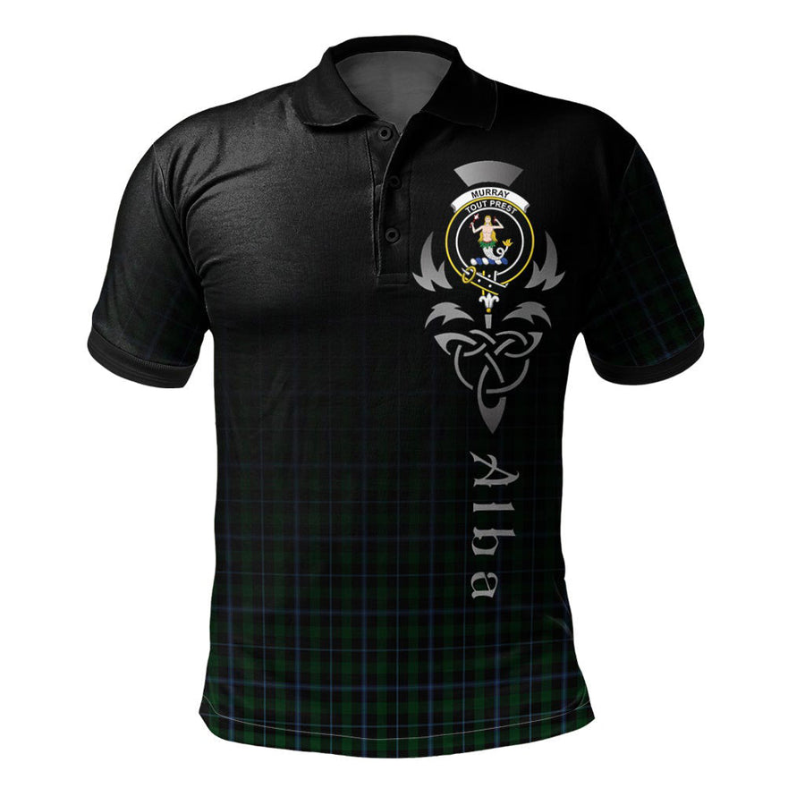 Clan Murray 04 Tartan Polo Shirt - Alba Celtic Style AG56 Murray 04 Tartan Tartan Polo