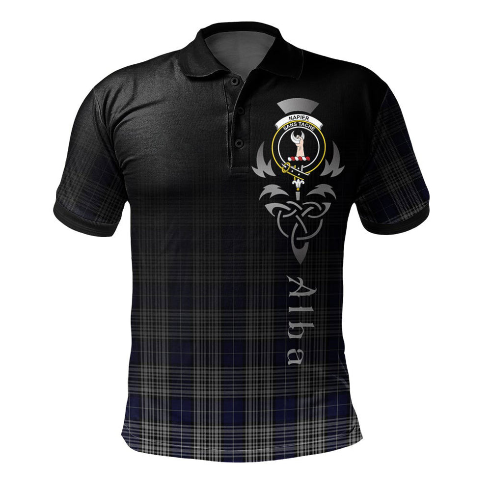 Clan Napier Tartan Polo Shirt - Alba Celtic Style XD32 Napier Tartan Tartan Polo