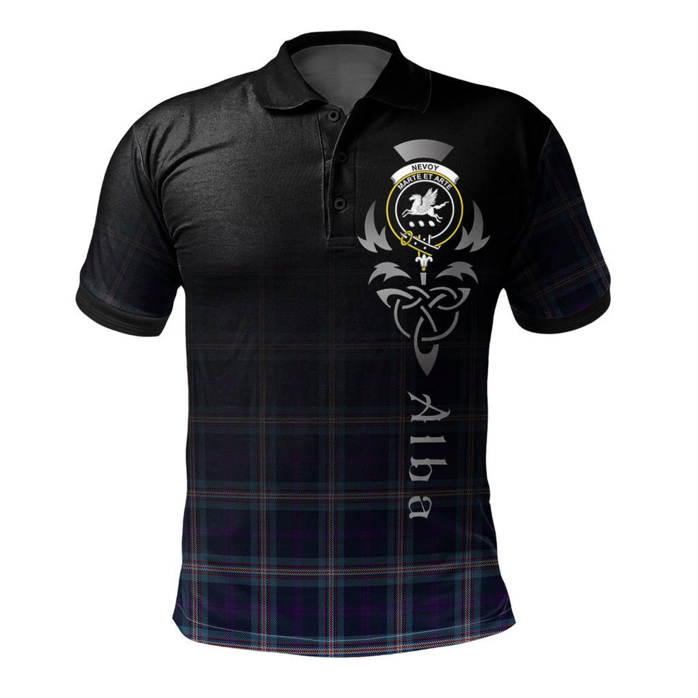 Clan Nevoy Tartan Polo Shirt - Alba Celtic Style SX54 Nevoy Tartan Tartan Polo