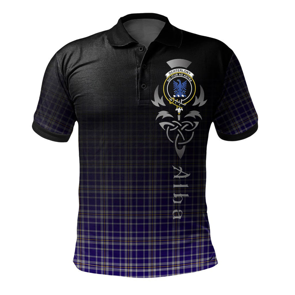Clan Ochterlony Tartan Polo Shirt - Alba Celtic Style UM75 Ochterlony Tartan Tartan Polo