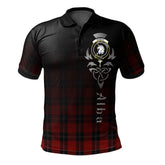 Clan Ramsay Red Tartan Polo Shirt - Alba Celtic Style OG60 Ramsay Red Tartan Tartan Polo