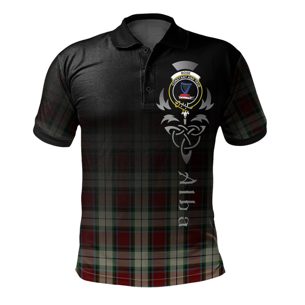Clan Rose White Dress Tartan Polo Shirt - Alba Celtic Style KN16 Rose White Dress Tartan Tartan Polo