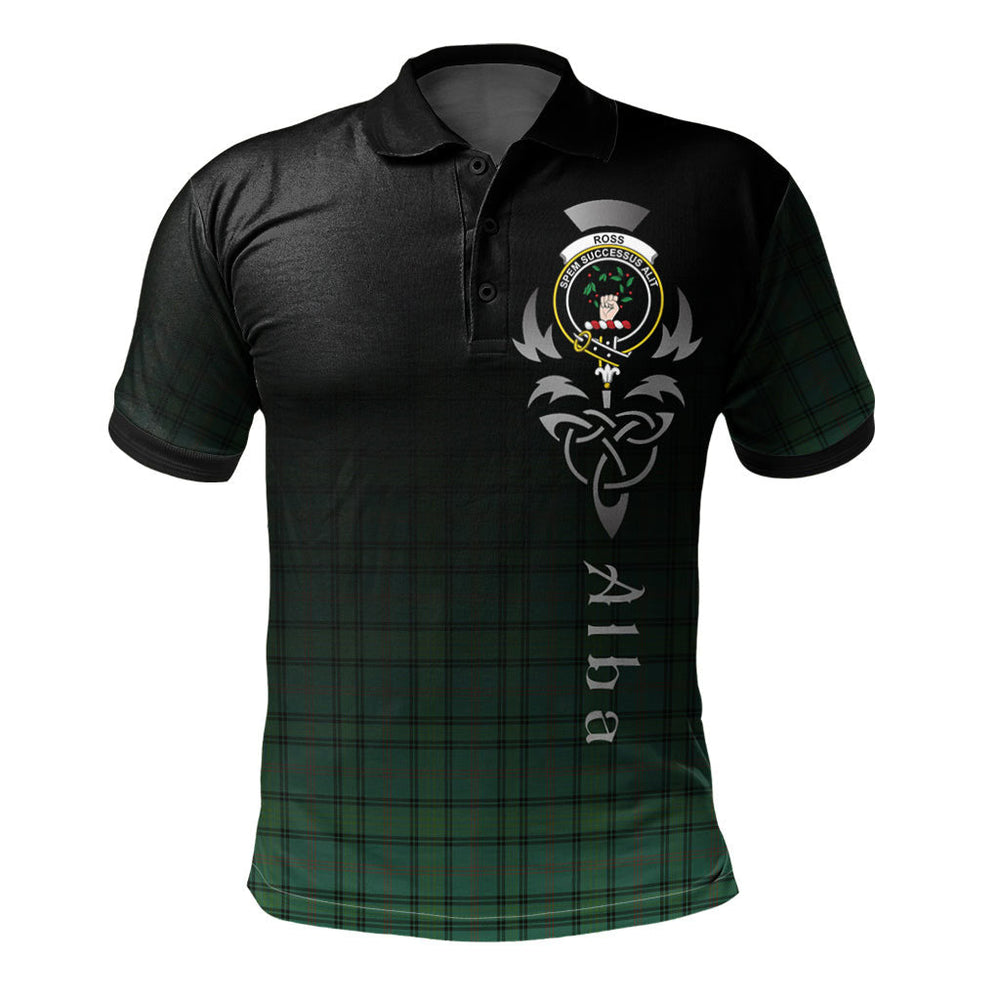 Clan Ross Hunting Ancient Tartan Polo Shirt - Alba Celtic Style UQ64 Ross Hunting Ancient Tartan Tartan Polo
