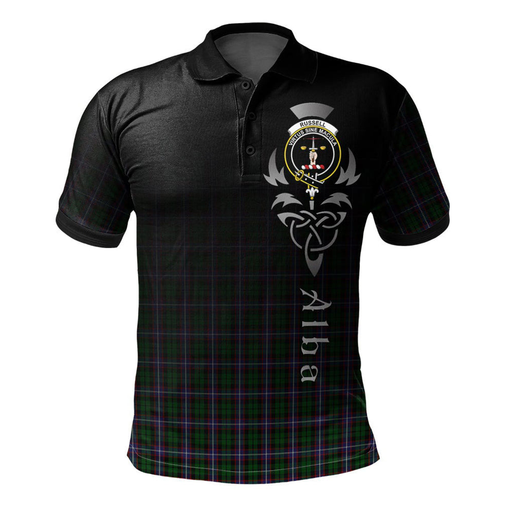 Clan Russell Tartan Polo Shirt - Alba Celtic Style KU81 Russell Tartan Tartan Polo