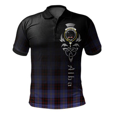 Clan Rutherford Tartan Polo Shirt - Alba Celtic Style IE54 Rutherford Tartan Tartan Polo