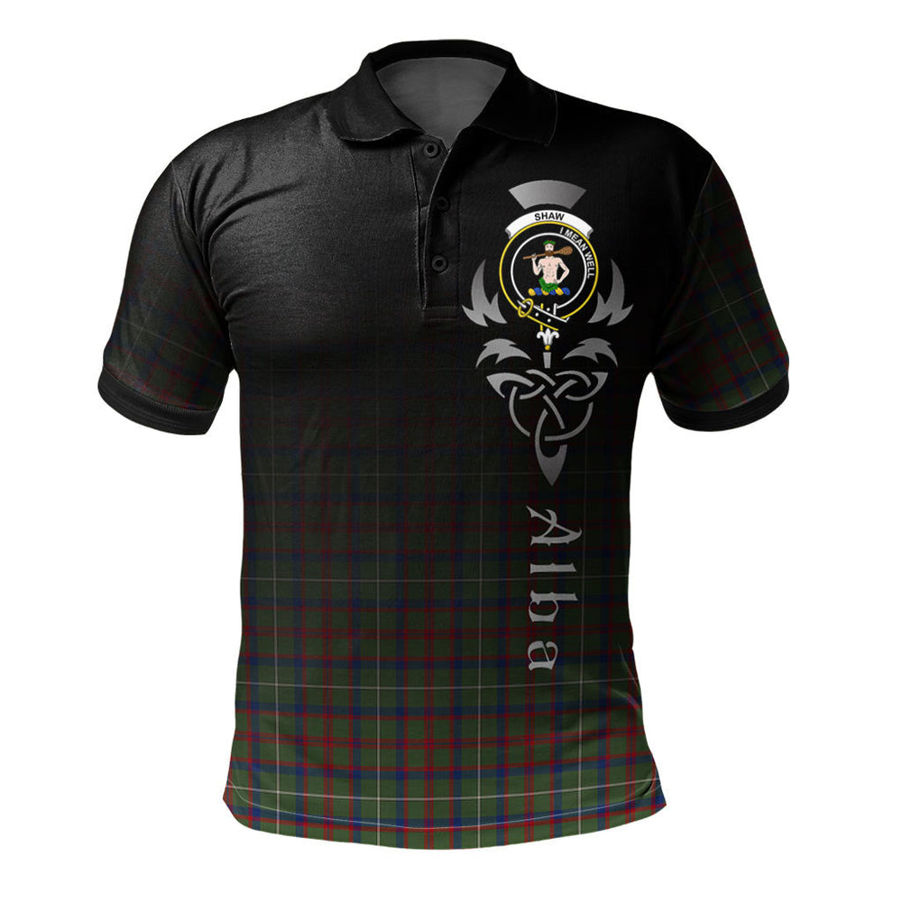 Clan Shaw Green Modern Tartan Polo Shirt - Alba Celtic Style IR20 Shaw Green Modern Tartan Tartan Polo