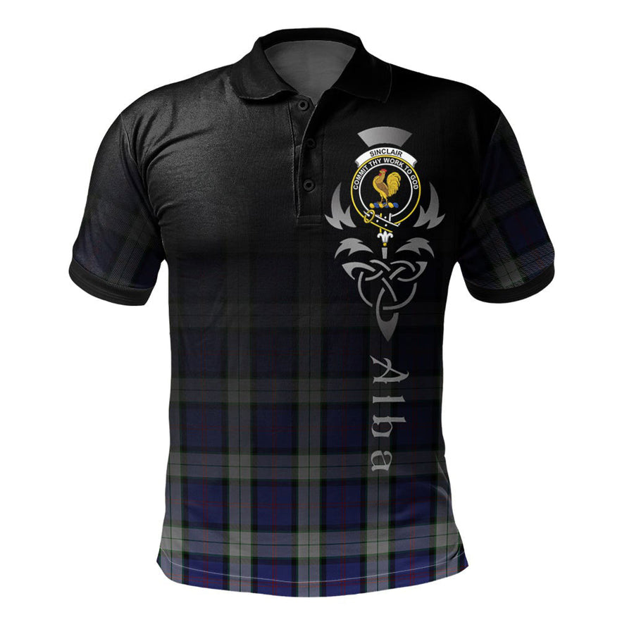Clan Sinclair Dress Tartan Polo Shirt - Alba Celtic Style GB30 Sinclair Dress Tartan Tartan Polo