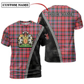 Aberdeen District Tartan Shirt with Scotland Coat of Arms & Custom Name OB79