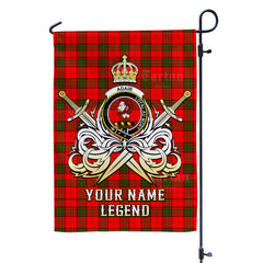 Custom Name Clan Adair Tartan Garden Flag with Clan Crest and the Golden Sword of Courageous Legacy GP27