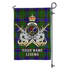 Custom Name Clan Adam Tartan Garden Flag with Clan Crest and the Golden Sword of Courageous Legacy HZ31