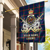 Custom Name Clan Agnew Modern Tartan Garden Flag with Clan Crest and the Golden Sword of Courageous Legacy PR60