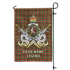 Custom Name Clan Ainslie 2 Tartan Garden Flag with Clan Crest and the Golden Sword of Courageous Legacy KF78