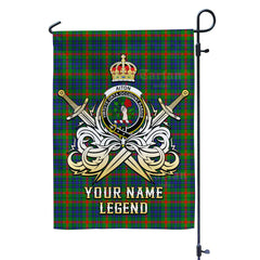Custom Name Clan Aiton Tartan Garden Flag with Clan Crest and the Golden Sword of Courageous Legacy XG26