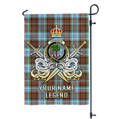 Custom Name Clan Anderson Ancient Tartan Garden Flag with Clan Crest and the Golden Sword of Courageous Legacy QT17