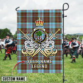 Personalized Custom Name Clan Anderson Ancient Tartan Garden Flag with Clan Crest and the Golden Sword of Courageous Legacy QT17 - Anderson Ancient Tartan Design, Scottish Heritage Gift