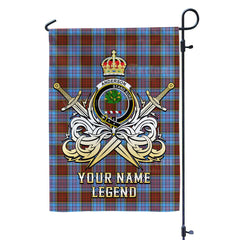 Custom Name Clan Anderson Modern Tartan Garden Flag with Clan Crest and the Golden Sword of Courageous Legacy LG42