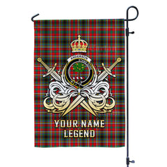 Custom Name Clan Anderson of Arbrake Tartan Garden Flag with Clan Crest and the Golden Sword of Courageous Legacy IY31