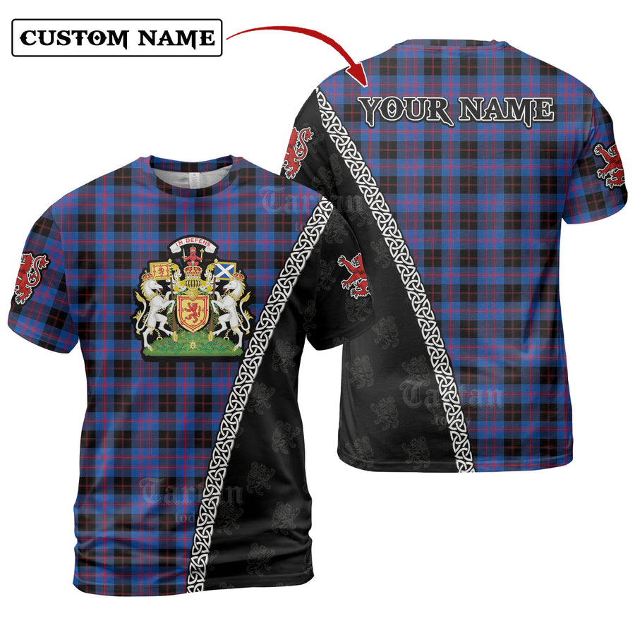 Angus Modern Tartan Shirt with Scotland Coat of Arms & Custom Name QI52