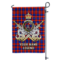 Custom Name Clan Anstruther Tartan Garden Flag with Clan Crest and the Golden Sword of Courageous Legacy MR91