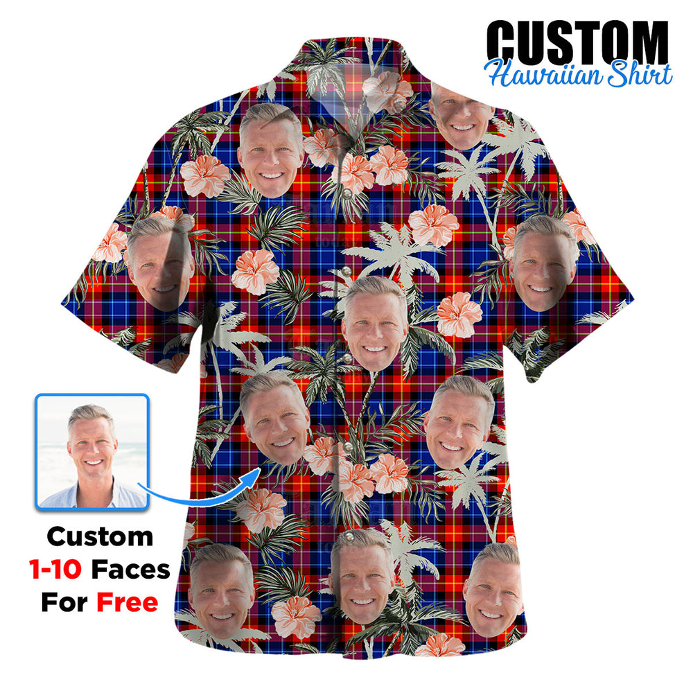 Clan Anstruther Tartan Custom Face Hawaiian Shirt – Unisex Gift for Family Members, Summer Party AN13 Anstruther Tartan Tartan Hawaii Shirt