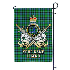 Custom Name Clan Arbuthnot Ancient Tartan Garden Flag with Clan Crest and the Golden Sword of Courageous Legacy WD39