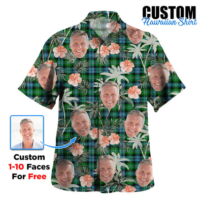 Clan Arbuthnot Ancient Tartan Custom Face Hawaiian Shirt – Unisex Gift for Family Members, Summer Party