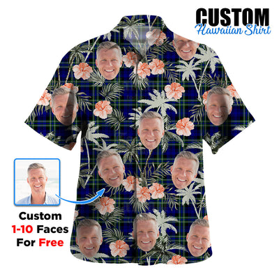 Clan Arbuthnot Modern Tartan Custom Face Hawaiian Shirt – Unisex Gift for Family Members, Summer Party