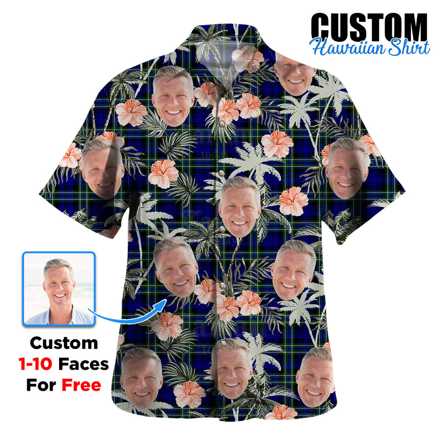 Clan Arbuthnot Modern Tartan Custom Face Hawaiian Shirt – Unisex Gift for Family Members, Summer Party XB13 Arbuthnot Modern Tartan Tartan Hawaii Shirt