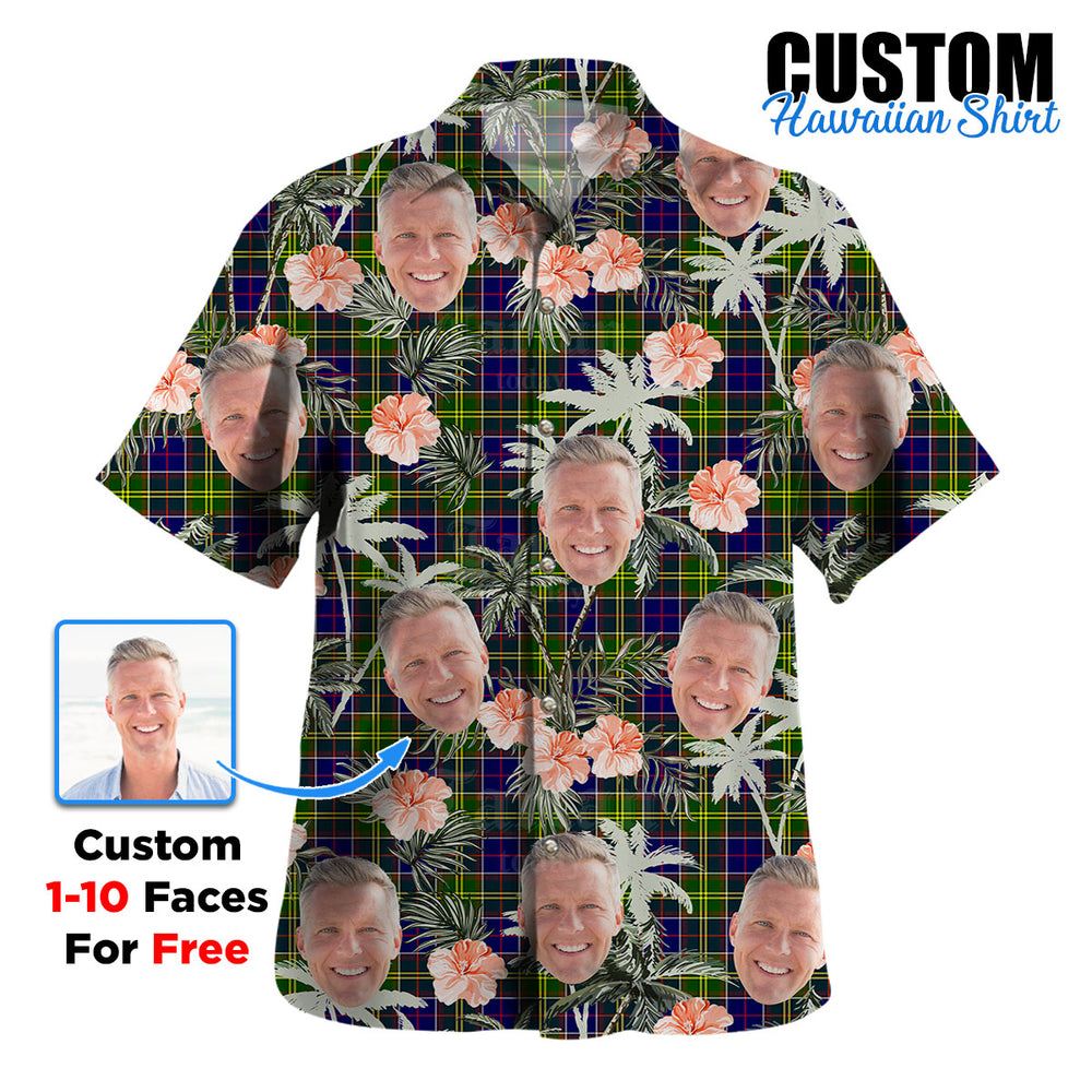 Clan Arnott Tartan Custom Face Hawaiian Shirt – Unisex Gift for Family Members, Summer Party HD28 Arnott Tartan Tartan Hawaii Shirt