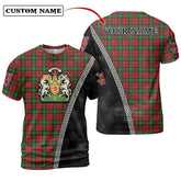 Auchinleck Tartan Shirt with Scotland Coat of Arms & Custom Name BW71