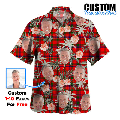 Clan Bain Tartan Custom Face Hawaiian Shirt – Unisex Gift for Family Members, Summer Party