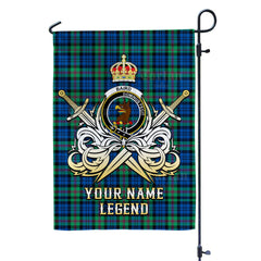 Custom Name Clan Baird Ancient Tartan Garden Flag with Clan Crest and the Golden Sword of Courageous Legacy EE14