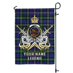 Custom Name Clan Baird Modern Tartan Garden Flag with Clan Crest and the Golden Sword of Courageous Legacy PN60