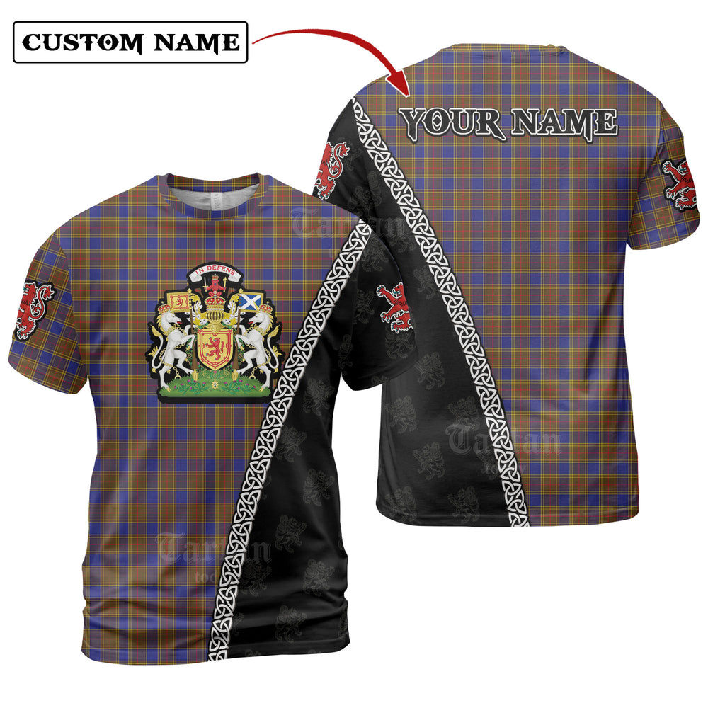 Balfour Modern Tartan Shirt with Scotland Coat of Arms & Custom Name TP14