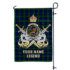 Custom Name Clan Bannatyne 2 Tartan Garden Flag with Clan Crest and the Golden Sword of Courageous Legacy DW88