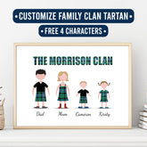 Scottish Clan Family Portrait – Personalized Canvas or Poster (Printed in the USA)