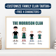 Scottish Clan Family Portrait – Personalized Canvas or Poster (Printed in the USA)
