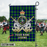 Personalized Custom Name Clan Bannerman Tartan Garden Flag with Clan Crest and the Golden Sword of Courageous Legacy UF72 - Bannerman Tartan Design, Scottish Heritage Gift