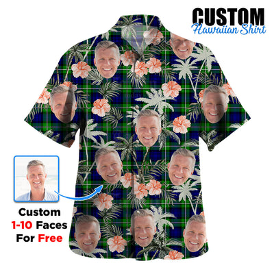 Clan Bannerman Tartan Custom Face Hawaiian Shirt – Unisex Gift for Family Members, Summer Party