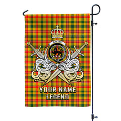 Custom Name Clan Baxter Tartan Garden Flag with Clan Crest and the Golden Sword of Courageous Legacy UV82