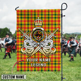 Personalized Custom Name Clan Baxter Tartan Garden Flag with Clan Crest and the Golden Sword of Courageous Legacy UV82 - Baxter Tartan Design, Scottish Heritage Gift