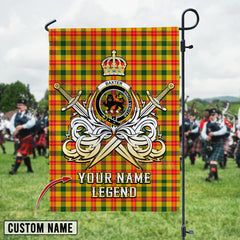 Personalized Custom Name Clan Baxter Tartan Garden Flag with Clan Crest and the Golden Sword of Courageous Legacy UV82 - Baxter Tartan Design, Scottish Heritage Gift