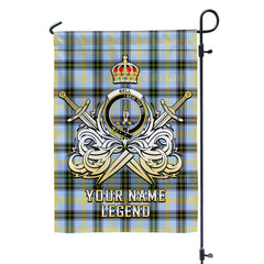 Custom Name Clan Bell of the Borders Tartan Garden Flag with Clan Crest and the Golden Sword of Courageous Legacy SG16