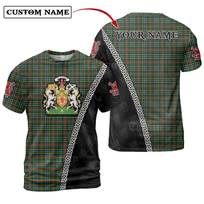 Personalized Clan Bisset Tartan Shirt with Scotland Coat of Arms & Custom Name