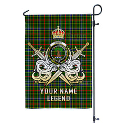 Custom Name Clan Bisset 1 Tartan Garden Flag with Clan Crest and the Golden Sword of Courageous Legacy SO91