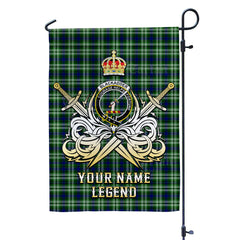 Custom Name Clan Blackadder Tartan Garden Flag with Clan Crest and the Golden Sword of Courageous Legacy KX56