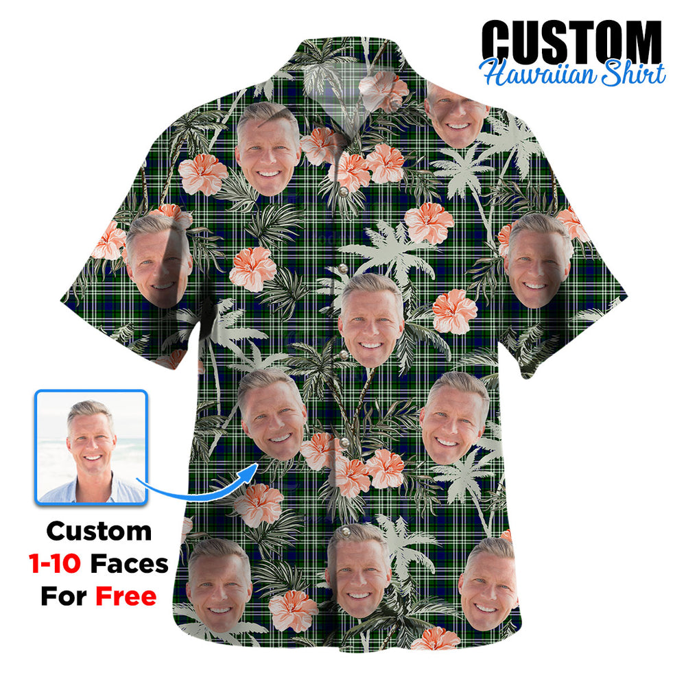 Clan Blackadder Tartan Custom Face Hawaiian Shirt – Unisex Gift for Family Members, Summer Party WV94 Blackadder Tartan Tartan Hawaii Shirt