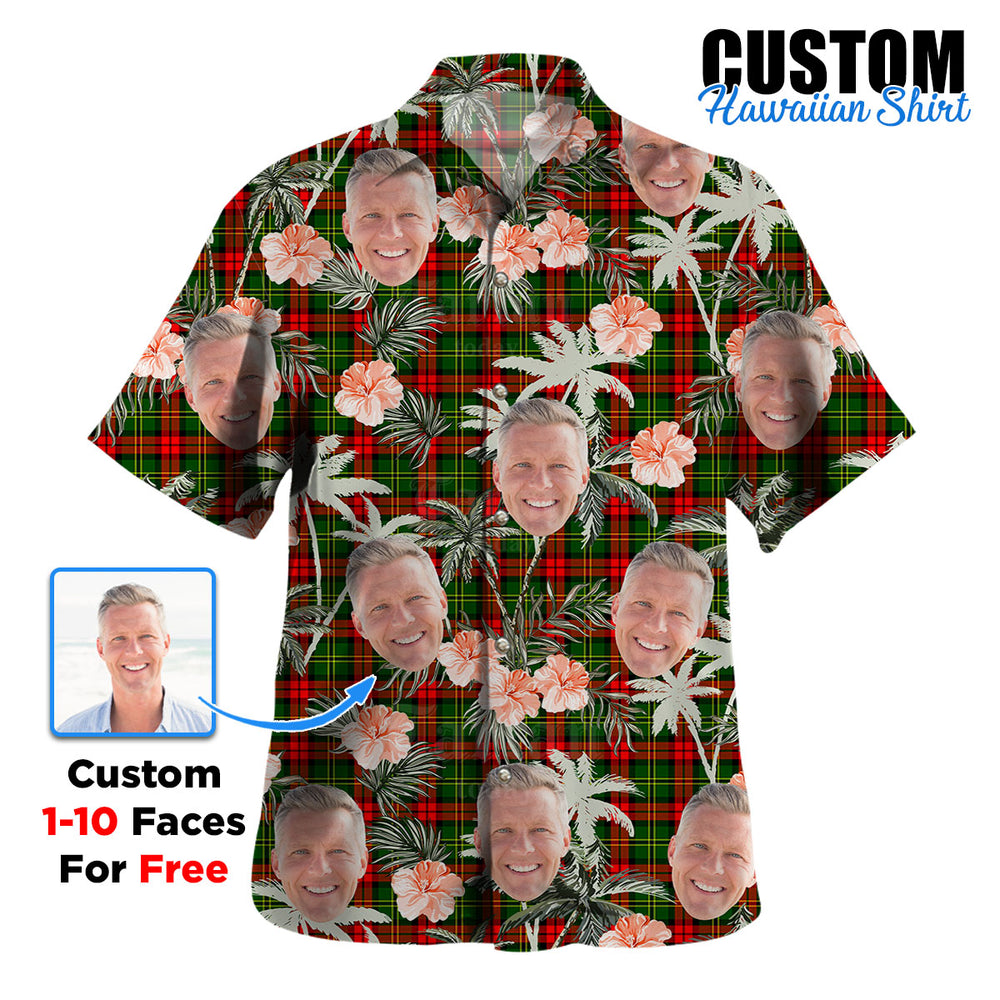 Clan Blackstock Tartan Custom Face Hawaiian Shirt – Unisex Gift for Family Members, Summer Party MR92 Blackstock Tartan Tartan Hawaii Shirt