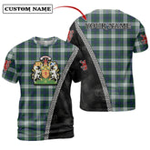 Blackwatch Dress Modern Tartan Shirt with Scotland Coat of Arms & Custom Name SA18